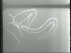 Full-figured flapper brunette sucks cock then 69's dude